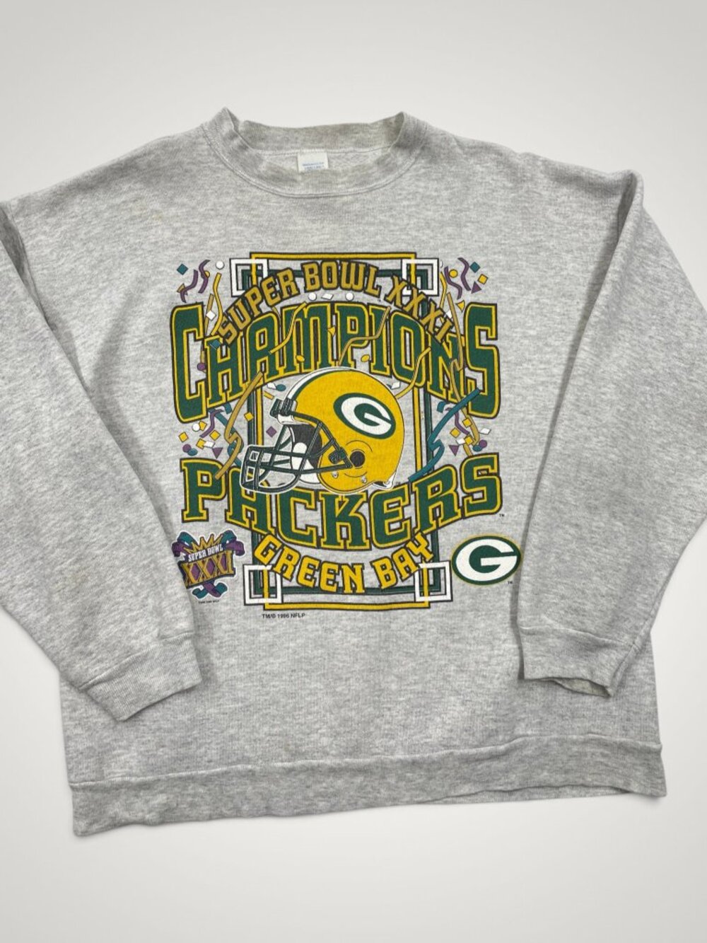 Green Bay Packers Super Bowl XXXI Champion Vintage 1996 Logo 7 Sweatshirt Mens L
